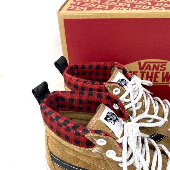 VANS Sk8-Hi MTE-1 Shoe High Top Brown Plaid Suede Women's Size Boots VN0A5HZYY49 - Picture 9 of 11